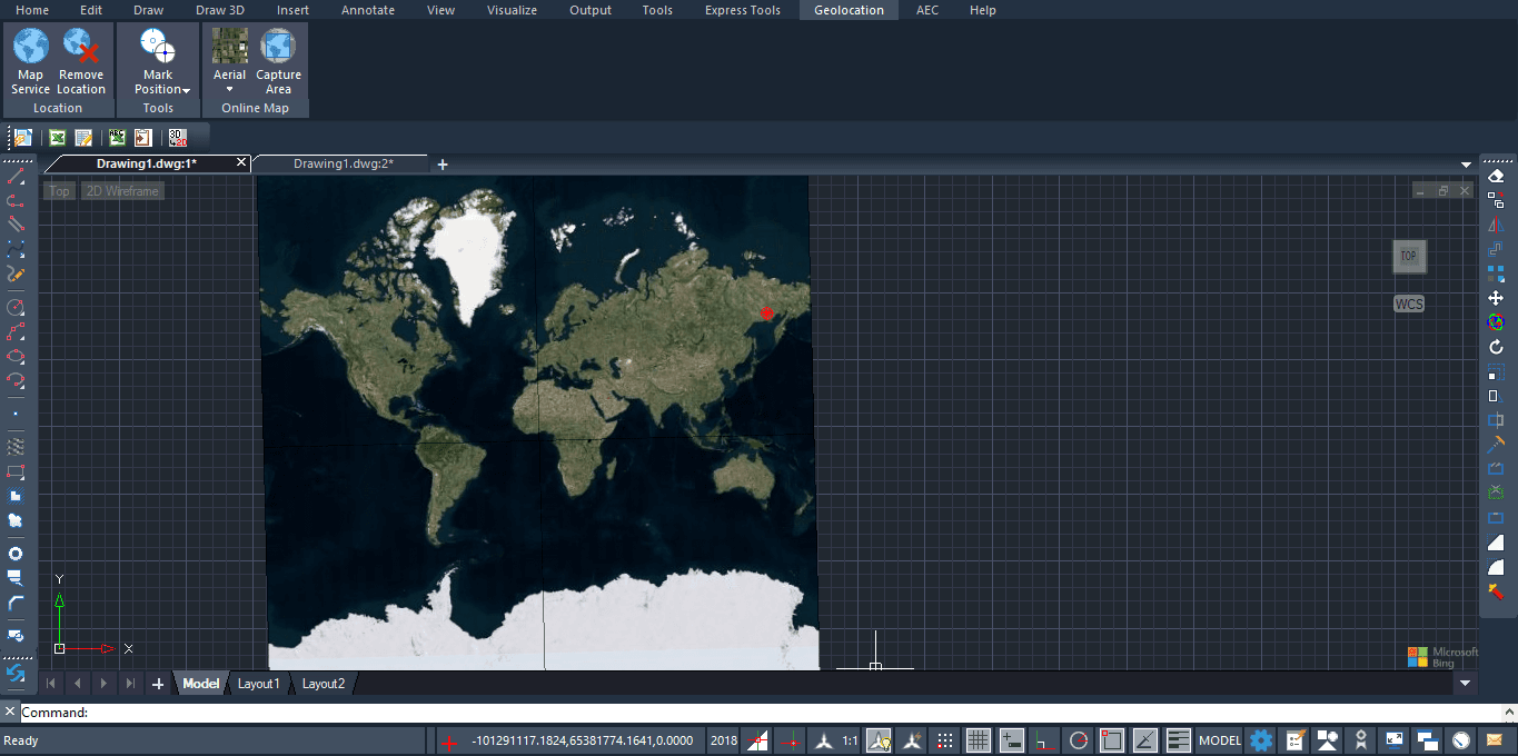 CAD with real-world map integration