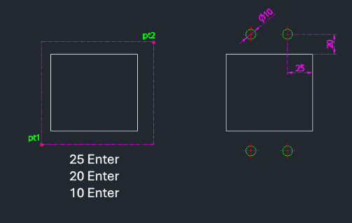 Example: Draw 4 Top/Bot Circles Outside Rectangle