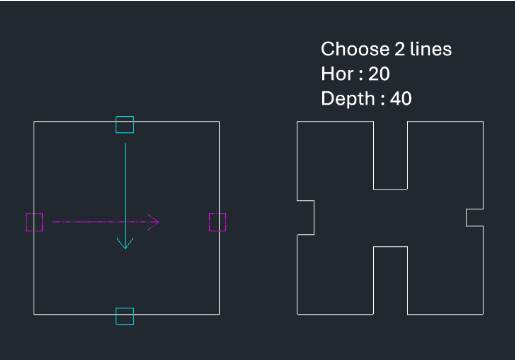 Example: Cut Rectangular Notch at Midpoint