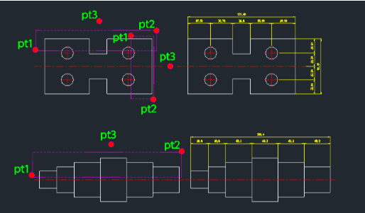 Example: Horizontal/Vertical Continuous Dimensioning