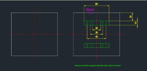Example: Draw Support Bracket Plan View