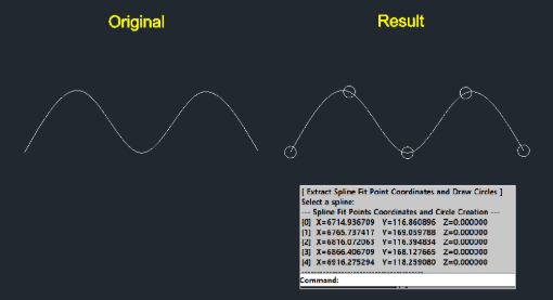 Example: Extract Spline Vertex Coordinates & Draw Circles