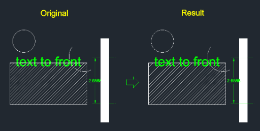 Example: Text/Dim to Front