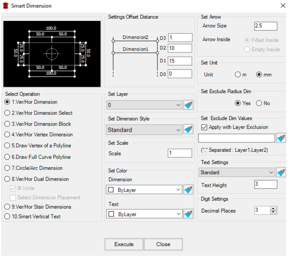 Smart Dimension - Cadopilar Smart Tool