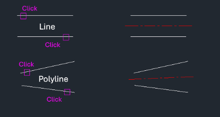 Example: Draw Center Line between Two Lines