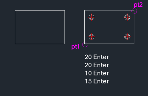 Example: Draw 4 Corner C-Bores in Rectangle
